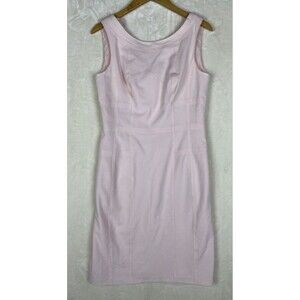 White House Black Market Dress Womens 6 Sheath Pink Sleeveles Work Office Career